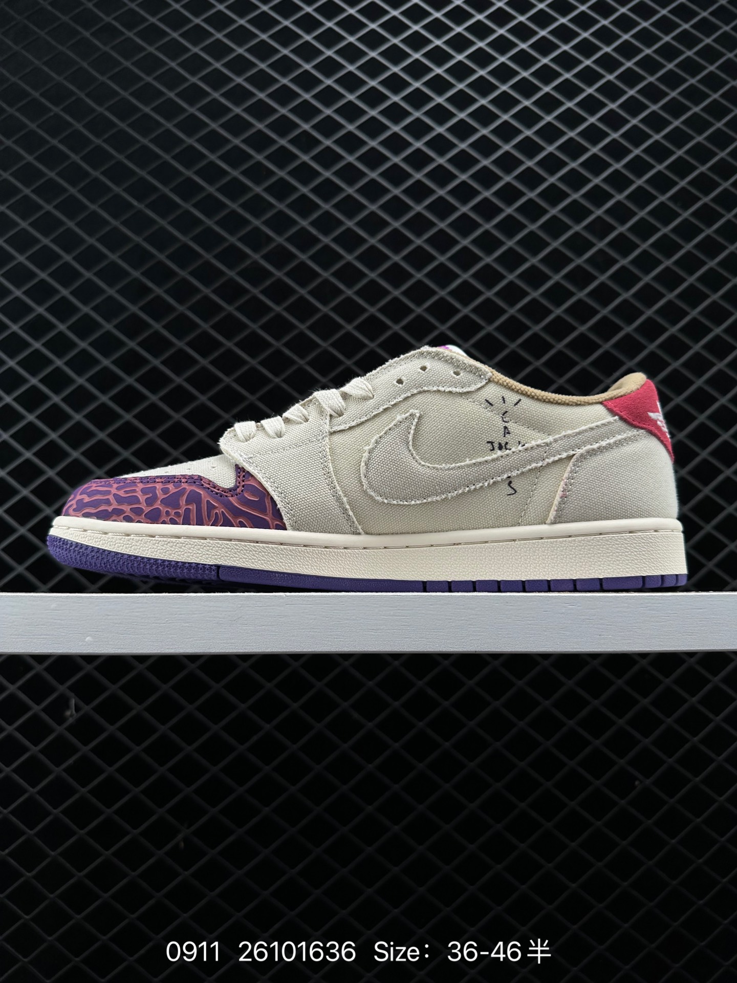 fragment design x Travis Scott x Nike Air Jordan 1 Low OG SP”Black/Green Toe“